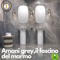 Gres porcellanato Amani Light Grey cm 60 x 120.Ambientazione 1.1