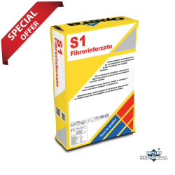 Adesivo per gres porcellanato S1 fibrorinforzato.