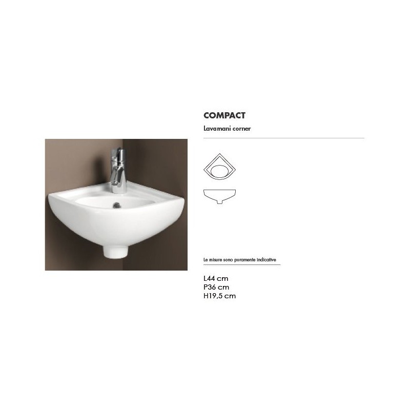 Lavabo ad angolo Compact