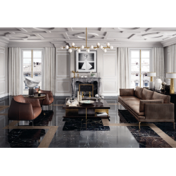 Gres porcellanato effetto marmo nero /oro |Outlet della Mattonella