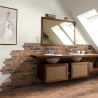 Rivestimento in gres porcellanato effetto mattoncino muretto incastro