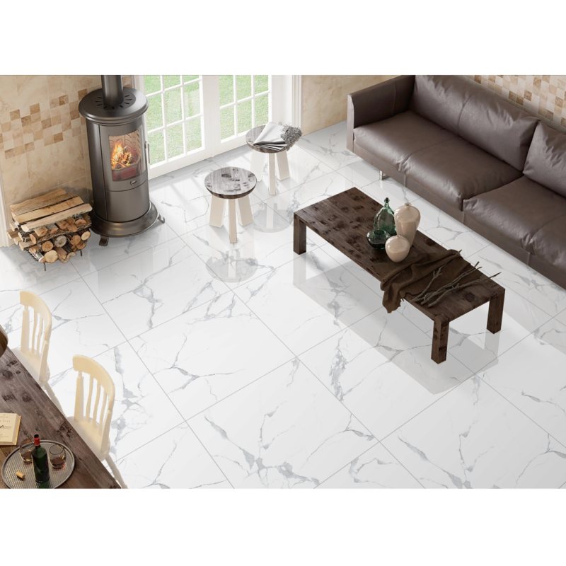 Aster gres porcellanato effetto marmo venato lucido 60x60